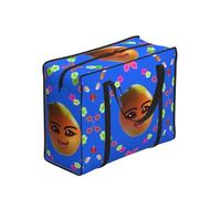 hhbiuuo Smiley Yellow Pear Print Storage Bag, Reusable Groceries Bag, Waterproof Tote for Picnics, Travel, Moving&Everyday Use