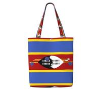 hhbiuuo Swaziland flag Print Large Tote Bag for Women - Reusable Canvas Shoulder Tote Bags, for Travel, Work, Daily Use
