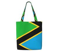 hhbiuuo Tanzania Flag Print Large Tote Bag for Women - Reusable Canvas Shoulder Tote Bags, for Travel, Work, Daily Use