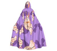 hhbiuuo Wacky Bunny Print Halloween Hooded Cape, Adult Witch Hooded Robe, for Cosplay Magician Themed Party Costumes
