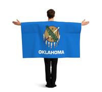 hhbiuuo Wearable Flag Cape with Sleeves,Stadium Supporter Gear&Festival Costume, Oklahoma State Flag Print Sports Fan Flag Cloak