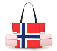 hhbiuuo Women's Yoga Mat Bag, Norwegian Flag Print Work Tote Handbag, Yoga Mat Carrier, for Office, Workout, Pilates, Travel