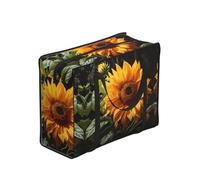 hhbiuuo yellow sunflower on a brown background Print Storage Bag, Reusable Groceries Bag, Waterproof Tote for Picnics, Travel, Moving&Everyday Use