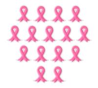 HHCFAST 15Pcs Silicone Beads, Focal Silicone Beads for Keychain Making Breast Cancer Awareness Silicone Focal Beads for Pens Bulk Ribbon Silicone Beads for Necklace and Bracelets(Pink Ribbon)