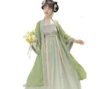 HHCTEBEC Ancient Chinese Traditional Hanfu Women's Traditional Ancient Chinese Cosplay Costume Hanfu Dress,Green,XL=175~180cm