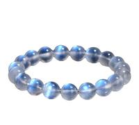 HHCTEBEC Blue Moonstone Bracelets Bling Jewelry, Unisex Stackable Gemstone Round Bead 8MM Stretch Bracelet for Women Teen Men Multi Strand Stacking Adjustable Birthday Gifts for Mom,7A,9MM