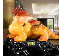 HHCTEBEC Chinese Resin Pi Yao/Pi Xiu Statue Feng Shui Wealth Guardian,Home Office Decoration Tabletop Decor Figurine for Wealth Success Prosperity,A1,18 * 9 * 14cm