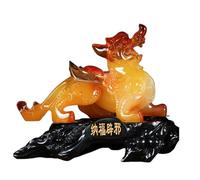 HHCTEBEC Chinese Resin Pi Yao/Pi Xiu Statue Feng Shui Wealth Guardian,Home Office Decoration Tabletop Decor Figurine for Wealth Success Prosperity,A2,29 * 16 * 23cm
