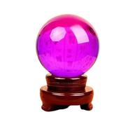 HHCTEBEC Crystal Ball, with Wooden Stand Transparent Crystal Glass Ball for lensball Photography Fortune Teller Feng Shui Witchcraft Decor Scrying Magic Decorative Sphere,A,20cm