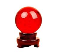 HHCTEBEC Crystal Ball, with Wooden Stand Transparent Crystal Glass Ball for lensball Photography Fortune Teller Feng Shui Witchcraft Decor Scrying Magic Decorative Sphere,F,13cm