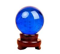 HHCTEBEC Crystal Ball, with Wooden Stand Transparent Crystal Glass Ball for lensball Photography Fortune Teller Feng Shui Witchcraft Decor Scrying Magic Decorative Sphere,D,6cm
