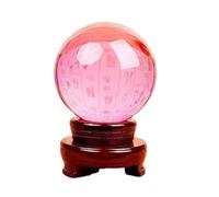 HHCTEBEC Crystal Ball, with Wooden Stand Transparent Crystal Glass Ball for lensball Photography Fortune Teller Feng Shui Witchcraft Decor Scrying Magic Decorative Sphere,G,4cm