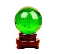 HHCTEBEC Crystal Ball, with Wooden Stand Transparent Crystal Glass Ball for lensball Photography Fortune Teller Feng Shui Witchcraft Decor Scrying Magic Decorative Sphere,E,20cm