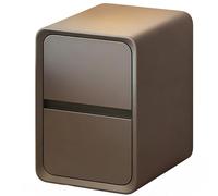 HHCTEBEC Narrow Nightstand with 2 Drawers - 25Cm Wide Solid Wood Bedside Table for Small Spaces, Modern Walnut Finish,Gray,30 * 40 * 47CM