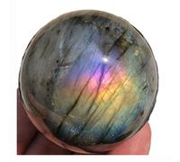 HHCTEBEC Natural Crystal Ball Labradorite Sphere Moonstone Stone Crafts Polished Decorative Sphere Reiking Healing Crystals Ball Stone Fengshui Home Decoration 70-90Mm,80mm
