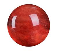HHCTEBEC Red Crystal Sphere with Stand, Smelted Quartz Protection Stone