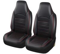 HHCVLUZI Car Seat Covers For Isuzu D-Max 2020 2021 2022 2023 2024,2 Pcs Leather Front Car Seat Covers Breathable Seat Protector Car Seat Cushion Interior Accessories,Red