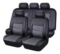 HHCVLUZI Car Seat Covers For Suzuki Vitara 2015 2016 2017 2018 2019 2020 2021 2022 2023 2024,Custom Leather Front Rear Seat Covers Protectors Breathable Waterproof Full Set Interior Accessories,Grey