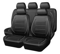 HHCVLUZI Car Seat Covers Full Set For Dodge Ram 1500/2500/3500,Leather Front Rear Seat Covers Protectors Waterproof Seat Cushion Cover Interior Accessories,White