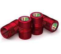 HHCVN 4 Pcs Tyre Valve Caps Cover For Alfa Romeo 4C Giulia Giulietta GT MiTo Stelvio Tonale Junior, With O-Ring Dust Seal Metal Corrosion Resistant Car Wheel Caps Accessories,G