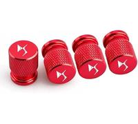 HHCVN 4 Pcs Tyre Valve Caps Cover For DS3/DS4/DS5/DS 7 Crossback/DS7/DS 3 Crossback, With O-Ring Dust Seal Metal Corrosion Resistant Car Wheel Caps Accessories,D Red