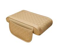 HHCVN Car Armrest Cushion For Audi A3 Limousine/S3 Limousine/RS3 Limousine, PU Leather Waterproof Armrest Seat Box Cover With 2 Storage Bags Car Interior Accessories, Khaki