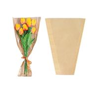 hhdatc 50PCS Kraft Paper Flower Wrapping Sleeves 9.4x17.7Inch Bouquet Bags for Florist Supplies Wedding BirthdayGraduation Gift Packaging
