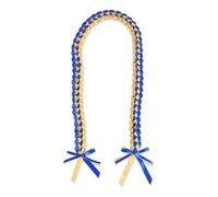 hhdatc Graduation Leis Class of 2025 Ribbon Lei Necklace Braided Necklaces gift for Student Graduation Gifts Party Supplies(Golden Blue)
