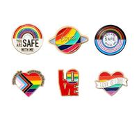 hhdatc LGBTQ Pride Enamel Pins Set Rainbow Progress Flag Pins for Backpack Lanyards & Jackets Gay Lesbian Bi Trans Pride Accessories