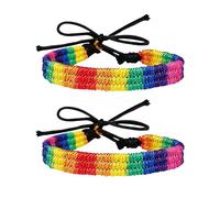 hhdatc Rainbow LGBTQ Pride Friendship Bracelet Adjustable Handmade Braided Wristband for Lesbian Gay Bisexual Pride Jewelry