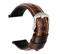 HHDBEGPZV Watch Accessories Band 20mm 22mm 24mm 26mm Special Oil Wax Leather Strap Watchbands(Dark Brown S,21mm)