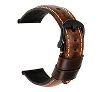 HHDBEGPZV Watch Accessories Band 20mm 22mm 24mm 26mm Special Oil Wax Leather Strap Watchbands(Dark Brown B,19mm)