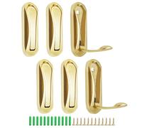 HhdvdyWgd 6Pcs Foldable Wall Hooks, Heavy Duty Coat Hooks for Hanging Coats, Scarves, Hats, Bathrobes, Keys, Bags - Retractable, Space-Saving & Decorative (Golden)