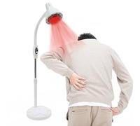 HHEMSTD Floor Standing Infrared Therapy Lamp, 275W Adjustable Temperature Red Light Heat Lamp, 360°Rotatable Single Head Far Infrared Physio Lamp, Height 1.26-1.56m for Joint Muscle Pain Relief