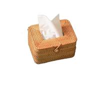 HHF Baskets Bins 1-Pack 12x16x9cm, Handmade Natural Rattan Tissue Boxes, Household Sheet Paper Storage Basket, Home Decoration Country Style Case Clothing Storage