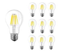HHF Home Lighting, Pack of 5/10, LED Filament Bulb E27 DC12V/24V A19 6W Not Dimmable Light Room Lamp(Warm White 2700K,10PCS DC 24V)
