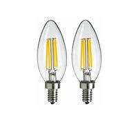 HHF LED Bulbs Lamps, Solar Power Light and Off Grid, 12V E14 Led Candle Bulb C35 4W Warm Light 2700k DC12V for RV Camper Marine, 2-Pack