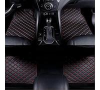 HHFCL Car Leather Floor Liner Mats for Volkswagen Polo V Hatchback 2009-2014 (RHD), All-Weather Waterproof Anti-Slip Automotive Accessories,Black-red
