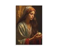 HHGaoArt Vintage Jesus Picture for Wall Sacred Heart Poster God Christ Religious Catholic Canvas Painting Mary Print Artwork for Church Decor (10-Mary Magdalene,16x24inch-Unframe)