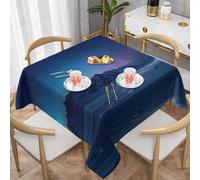 HHGFASD Aurora Borealis on the Snowy Plains Pattern Square Decorative Tablecloth 60"x60" Waterproof, Wrinkle-Resistant, Reusable for Coffee Shops, Buffet, Picnics, Weddings, Parties