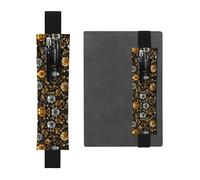 HHGFASD Black Bees on Flowers Pattern PVC Leather Pencil case Bookmark 2-in-1 Anti Slip Storage Essential for Travel Accounts