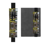 HHGFASD Black Brook Trout Fly Fishing Pattern PVC Leather Pencil case Bookmark 2-in-1 Anti Slip Storage Essential for Travel Accounts