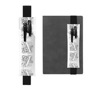 HHGFASD Black Flowers and Letters Pattern PVC Leather Pencil case Bookmark 2-in-1 Anti Slip Storage Essential for Travel Accounts