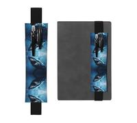 HHGFASD Black Great White Shark Pattern PVC Leather Pencil case Bookmark 2-in-1 Anti Slip Storage Essential for Travel Accounts