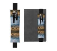 HHGFASD Black Horses on The Grassland Pattern PVC Leather Pencil case Bookmark 2-in-1 Anti Slip Storage Essential for Travel Accounts