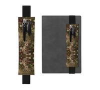 HHGFASD Black Kangaroo in The Strawberry Flower Pattern PVC Leather Pencil case Bookmark 2-in-1 Anti Slip Storage Essential for Travel Accounts