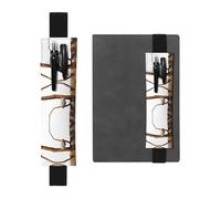 HHGFASD Black Owl on a Branch Pattern PVC Leather Pencil case Bookmark 2-in-1 Anti Slip Storage Essential for Travel Accounts