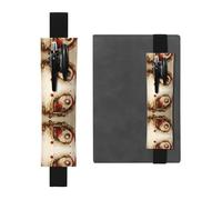 HHGFASD Black Strange Patterns Pattern PVC Leather Pencil case Bookmark 2-in-1 Anti Slip Storage Essential for Travel Accounts