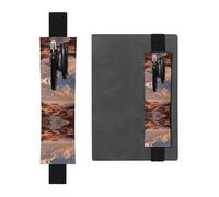 HHGFASD Black The Golden Red Desert Pattern PVC Leather Pencil case Bookmark 2-in-1 Anti Slip Storage Essential for Travel Accounts