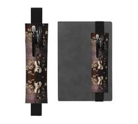 HHGFASD Black Violin on a Branch Pattern PVC Leather Pencil case Bookmark 2-in-1 Anti Slip Storage Essential for Travel Accounts